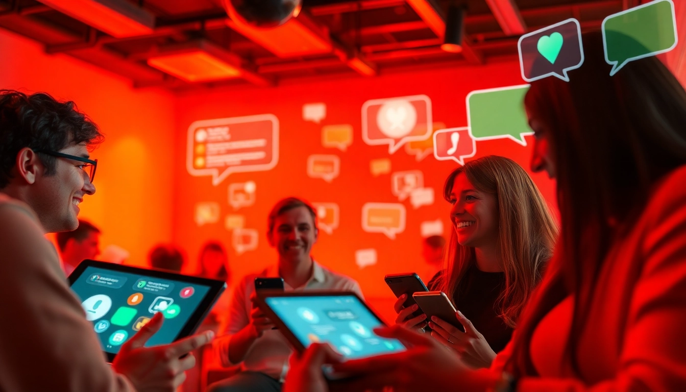 Engaging scene of users enjoying spicy chat in a lively digital environment.